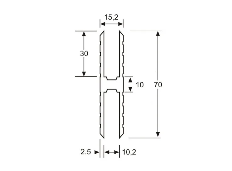 Adam Hall Hardware 6128 - Aluminium H-Section heavy duty Ver 